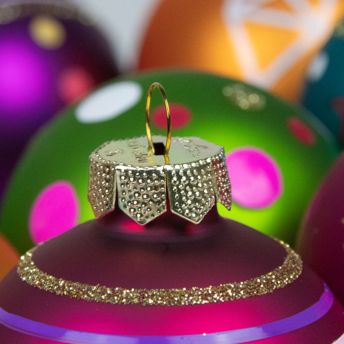 Weihnachtskugeln Happy Xmas | Ø 6 cm | 12 Stück | Glas | Bunte Christbaumkugeln