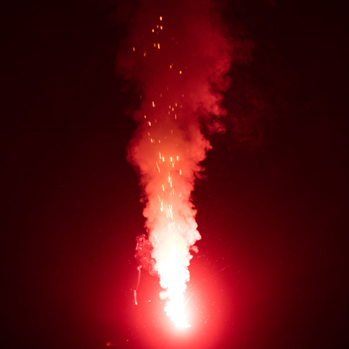 Rotes Bengalfeuer 40 Sekunden Effektdauer mit rotem Rauch