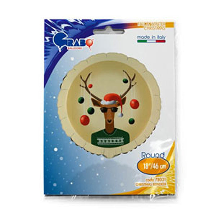 ABC18 Folienballon "Weihnachtsrentier" | Ø 46 cm