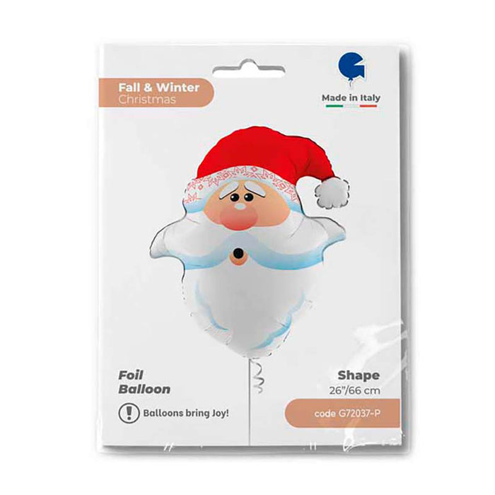 Shape Folienballon "Weihnachtsmann Kopf" | 66 cm