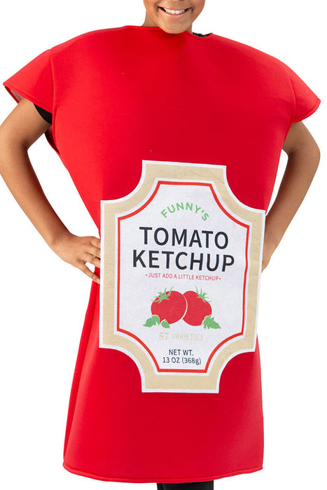 "Ketchupflasche" Kostüm für Erwachsene 614007 | Rot - Einheitsgröße