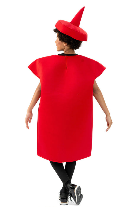 "Ketchupflasche" Kostüm für Erwachsene 614007 | Rot - Einheitsgröße