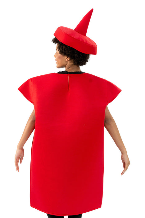 "Ketchupflasche" Kostüm für Erwachsene 614007 | Rot - Einheitsgröße