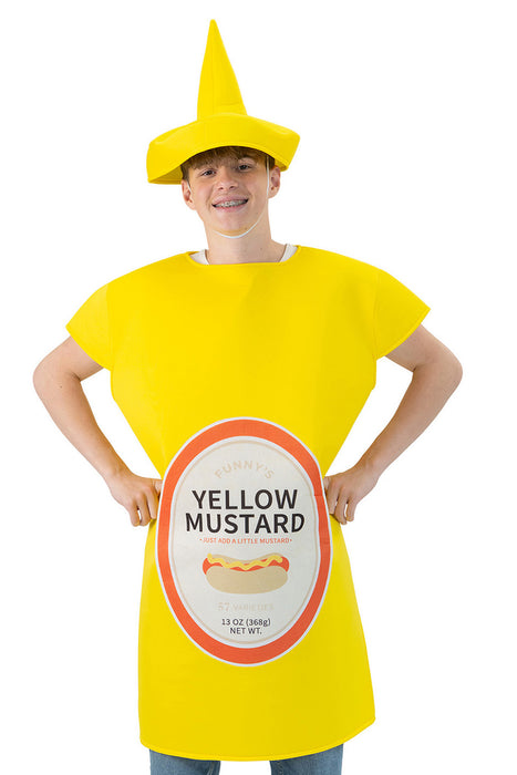 "Senfflasche" Kostüm für Erwachsene 614039 | Gelb - Einheitsgröße