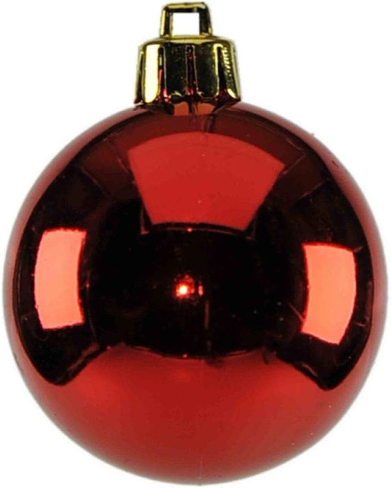 Weihnachtskugeln Rot Mix Kunststoff 6cm/64Stk. bruchsicher