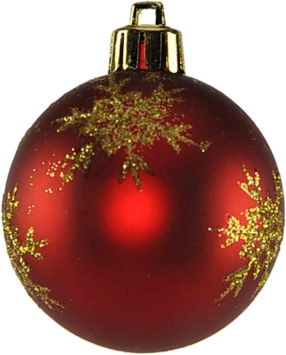 Weihnachtskugeln Rot Mix Kunststoff 6cm/64Stk. bruchsicher