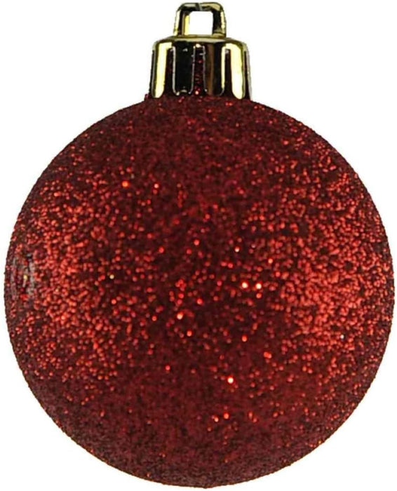 Weihnachtskugeln Rot Mix Kunststoff 6cm/64Stk. bruchsicher