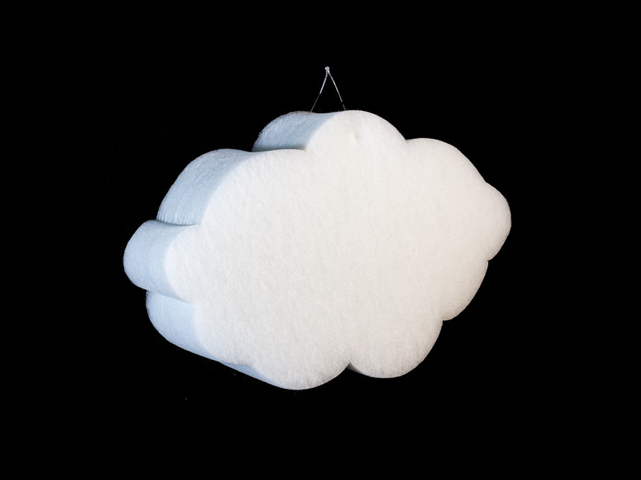 3D Wolke groß | 40×10 cm | Weiße Dekowolke aus Schaumstoff | 68346