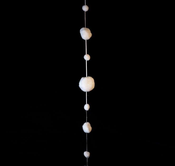 Schneeball-Girlande Weiß | 180 cm lang | 68525