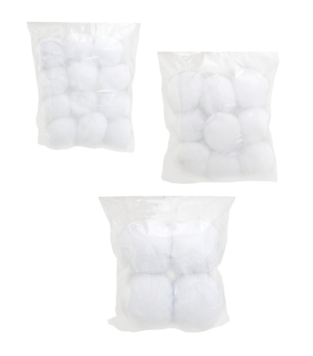 Schneebälle 3 cm zum Hängen | 24 Stück | Weich & leicht | weiß | 68719