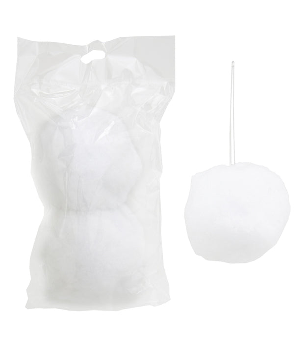 Schneeball Deko | 2er Set | Ø 12 cm |weicher Kunststoff zum Hängen | 68727