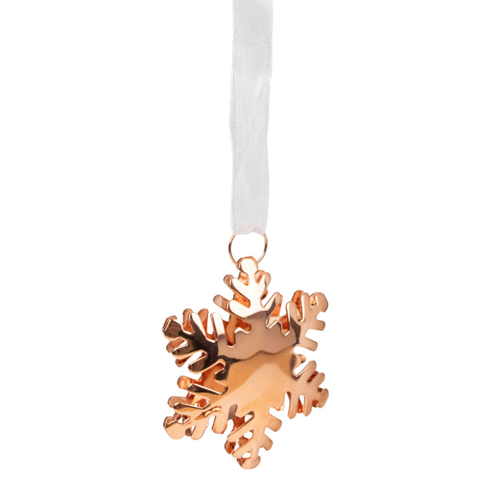 Riffelmacher Baumschmuck Deko Anhänger | Stern oder Schneeflocke sortiert | Kupfer 6 cm | Weihnachtsbaum Hänger Dekofigur | 71328