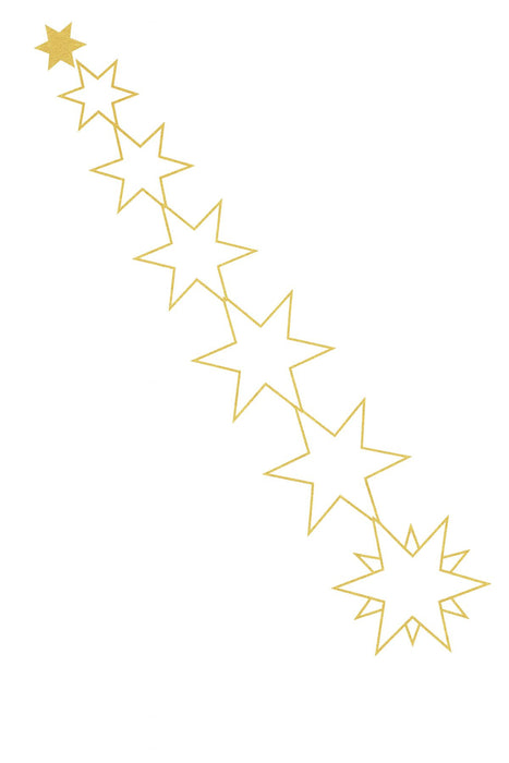 Riffelmacher Dekogirlande Sterne | Metall gold | 12 x 55 cm | Weihnachtliche Stern-Girlande zum Aufhängen | 73926