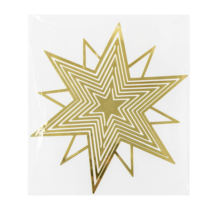 Riffelmacher Dekogirlande Sterne | Metall gold | 12 x 55 cm | Weihnachtliche Stern-Girlande zum Aufhängen | 73926
