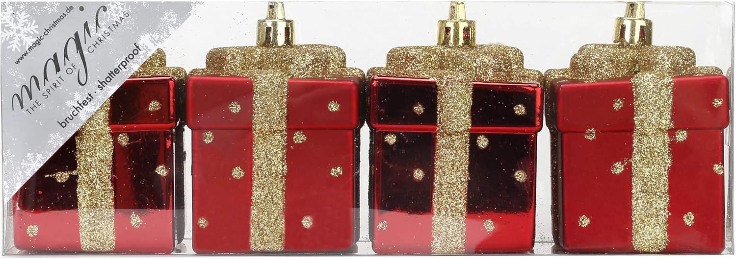 Weihnachtskugeln Rot | Ø 6,5 cm | 4 Stück | bruchsicher | Glänzend & matt
