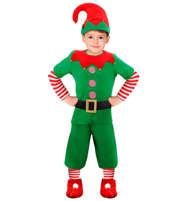 Wichtel Weihnachtselfen Kinderkostüm - Santas kleiner Helfer | Grün Rot
