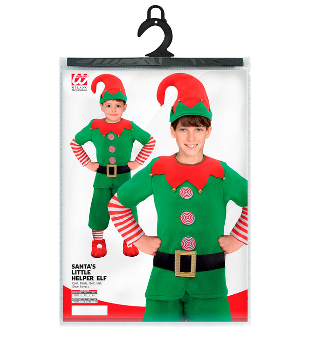 Wichtel Weihnachtselfen Kinderkostüm - Santas kleiner Helfer | Grün Rot