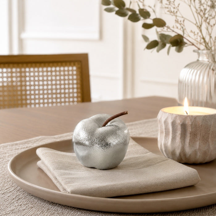 Riffelmacher Deko Apfel 70060 Silber | 8 cm