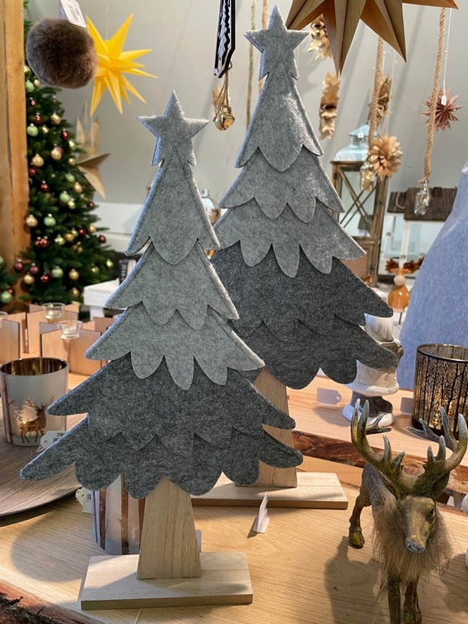 Deko Holz Tannenbaum 54 x 30 cm Grau | 12163 - Advent Weihnachtsdekoration