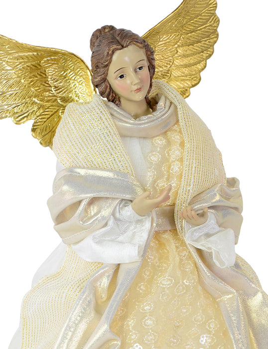 Christbaumspitze "Weihnachtsengel" 24 cm Gold Weiß | 27610 - Christkind Baumschmuck