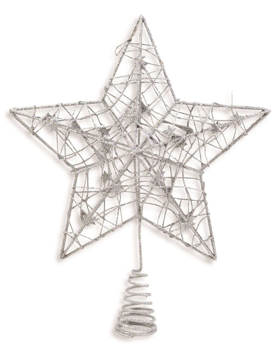 Riffelmacher Christbaumspitze Draht Stern 24cm 17841 - Silber