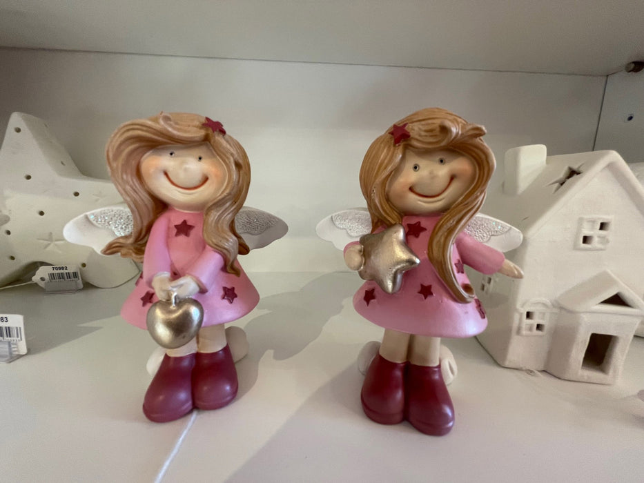 Dekofigur Engel "Rosalinde" mit Stern 13 cm | 70292 - Kinder Adventsdekoration