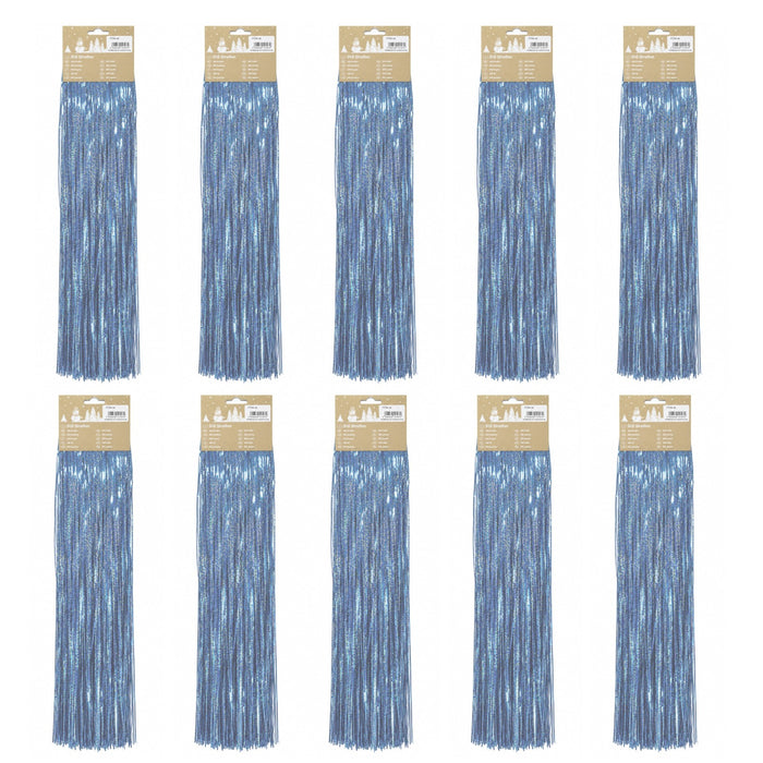 Lametta „Holographisch“ 300 Streifen 50 cm lang | Blau | 10er Set