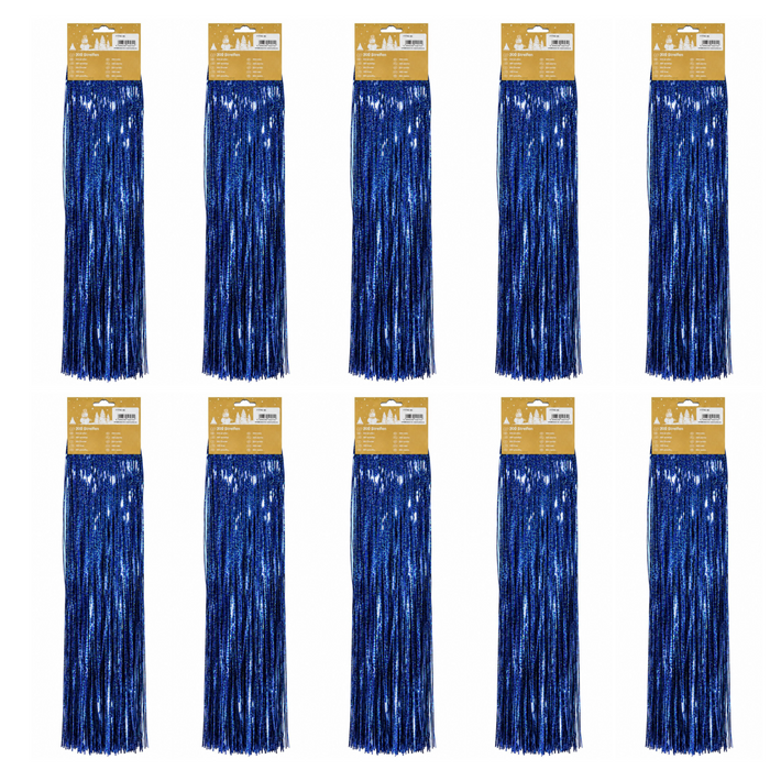 Lametta „Holographisch“ 300 Streifen 50 cm lang | Nachtblau | 10er Set