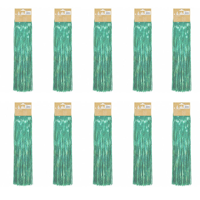 Lametta „Holographisch“ 300 Streifen 50 cm lang | Grün | 10er Set