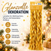 Goldenes Lametta für Weihnachten und Partys, glänzende Metallic-Dekoration in Streifenverpackung vor Festdeko