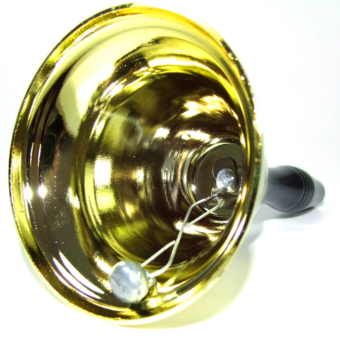 Weihnachtsmann Glocke 20 cm | Gold mit schwarzem Griff