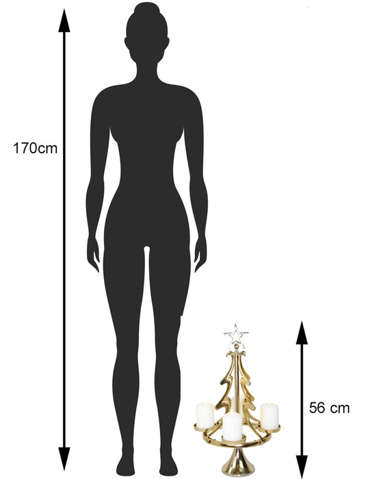 Riffelmacher Kerzenständer Weihnachtsbaum - Gold 32 x 56 cm | 24169 - Adventsdekoration