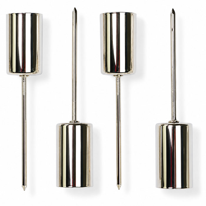 Stabkerzenhalter für Adventskranz und Gesteck 4 Stück 23mm 10861 - Silber