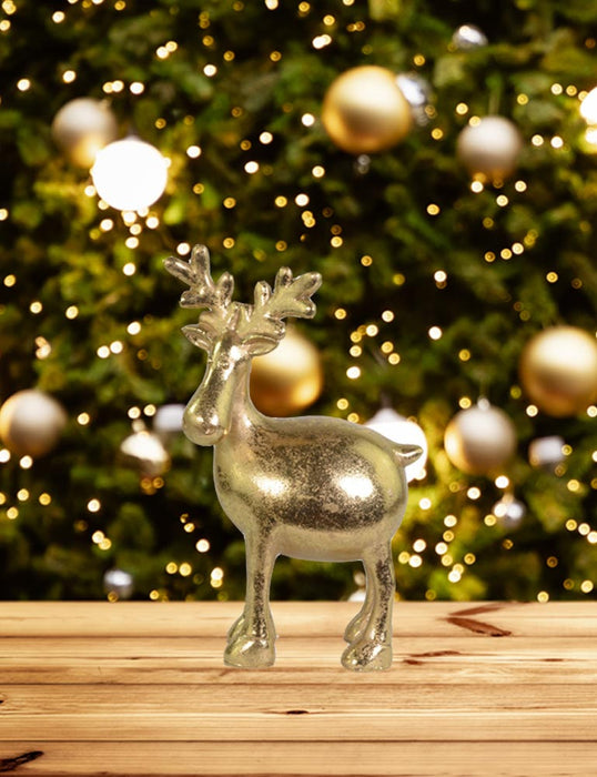 Goldene Dekofigur Rentier Hirsch "Harry" Stehend 16 x 9 cm | 19703 - Adventsdekoration
