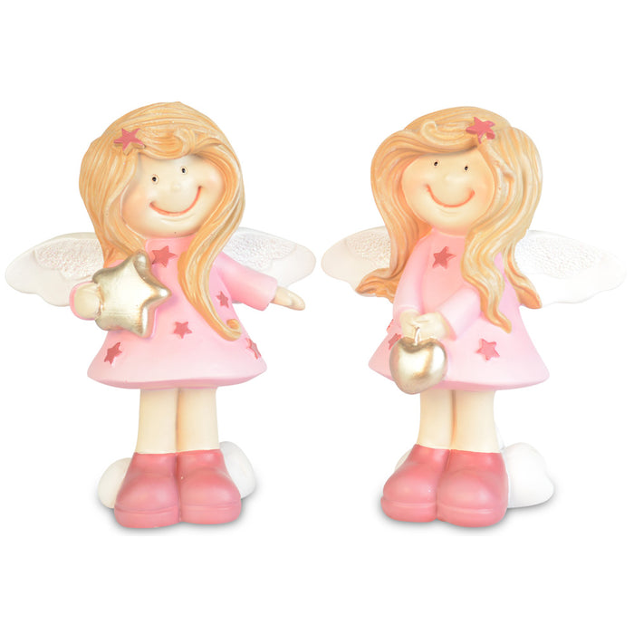 Dekofigur Engel "Rosalinde" mit Stern 13 cm | 70292 - Kinder Adventsdekoration