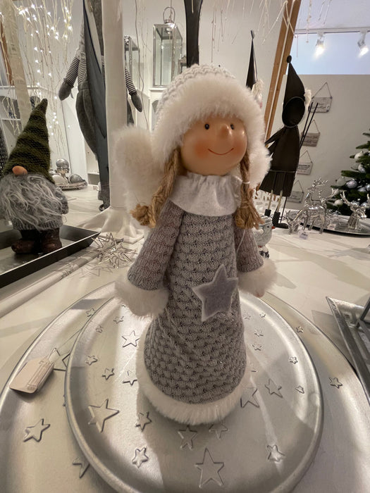 Dekofigur Engel "Lilly" Grau Weiß 30 cm | 70190