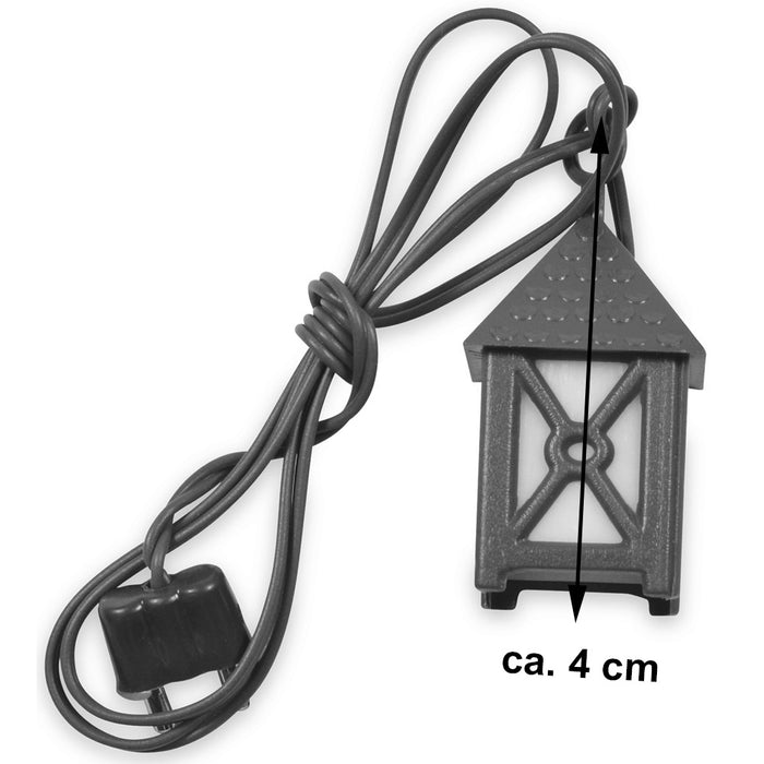 Schwarz Weiße Laterne für Weihnachtskrippe 4 cm - 3,5V E5 | 78238 Krippen Beleuchtung