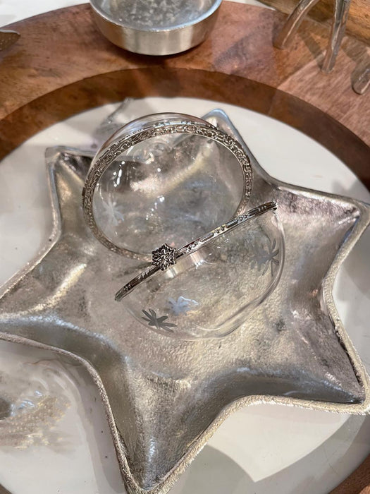 Glaskugel zum Aufhängen Befüllbar -  Weiß Silber 8 cm | 10555 - Christbaumschmuck