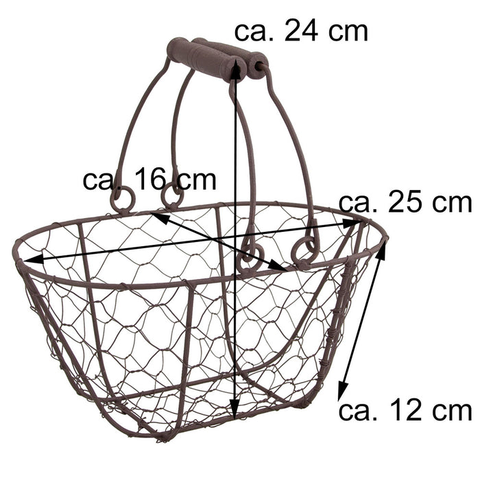 Riffelmacher Metallkorb mit Griffen 08208 | 25 x 16 cm - Drahtkorb