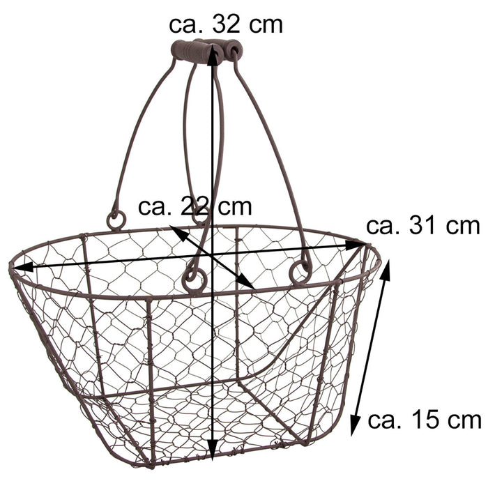 Riffelmacher Metallkorb mit Griffen 08211 | 31 x  22 cm - Drahtkorb