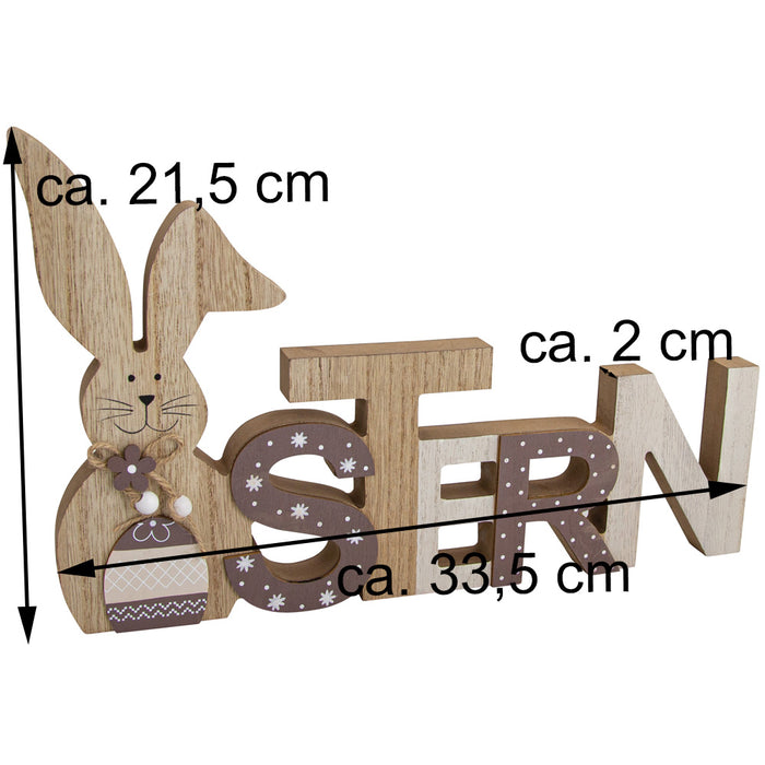 Riffelmacher Holz Dekoschriftzug "Ostern" mit Osterhase 33 cm | 08499 - Osterdekoration