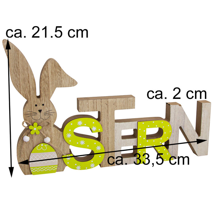 Riffelmacher Holz Dekoschriftzug "Ostern" mit Osterhase 33 cm | 08501 - Osterdekoration