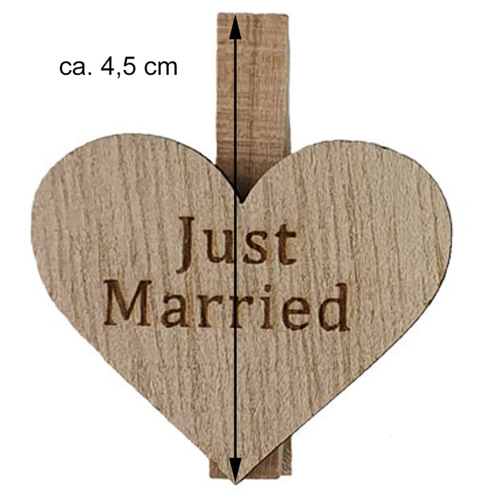 Riffelmacher Dekoklammern "Just married" 4,5 cm 07532| 6 tlg.