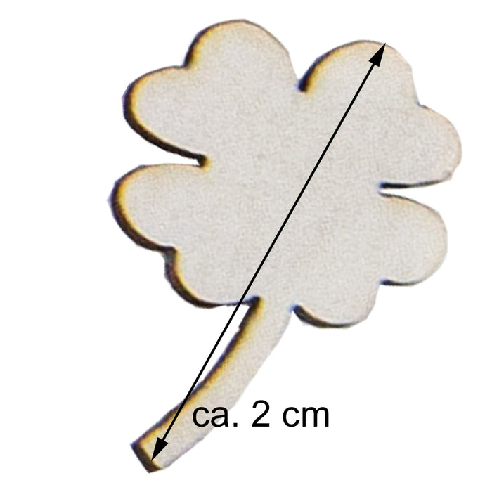 Holz Streudeko "Glücksklee" - 2 cm 07620 | 24 tlg. - Hochzeit Tischdekoration