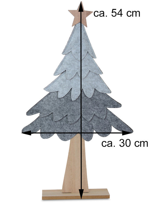Deko Holz Tannenbaum 54 x 30 cm Grau | 12163 - Advent Weihnachtsdekoration