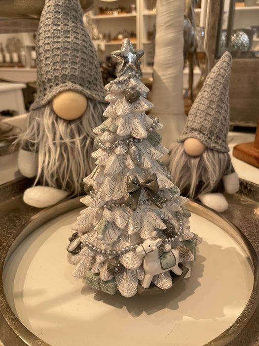 Dekofigur Wichtel "Egbert" mit Mütze - Grau 21 cm | 73968 - Adventsdekoration