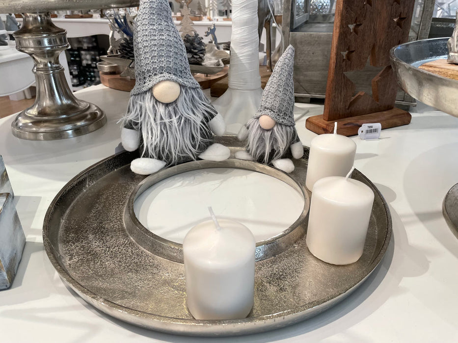 Dekofigur Wichtel "Egbert" mit Mütze - Grau 21 cm | 73968 - Adventsdekoration