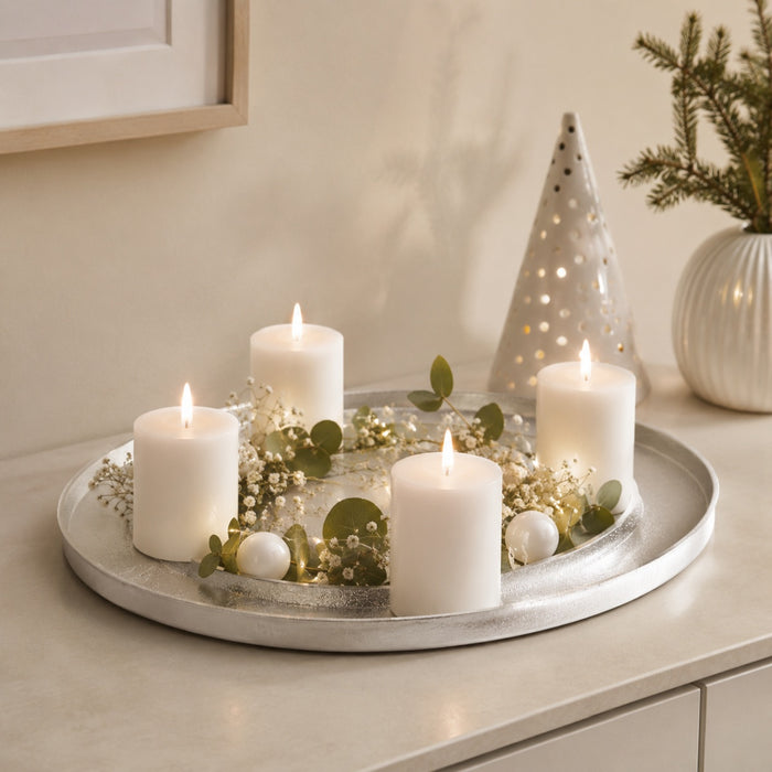 Riffelmacher Adventskranz Ringförmig Ø 40 cm | Silberfarben | 24131