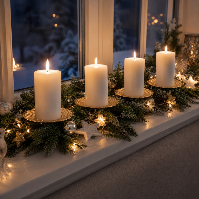 Adventskranz Adventskerzenhalter 4 Stück Ø 75 mm 10715 | Gold