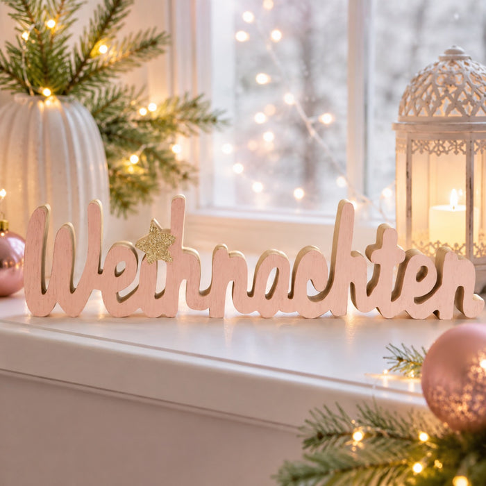 Riffelmacher Schriftzug "Weihnachten" 74305 - Rosa Gold 30cm